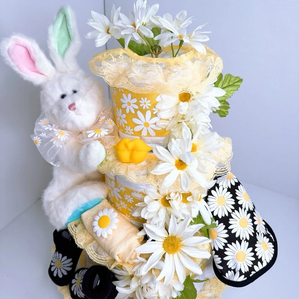 Bunny Diaper Cake, Easter Baby Shower